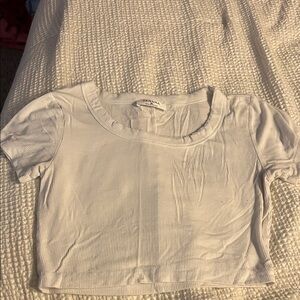 Zenana Outfitters White Ribbed Crop Top